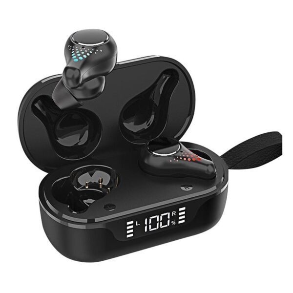 Waterproof T8 Wireless Bluetooth Earbuds with Led Display - Black