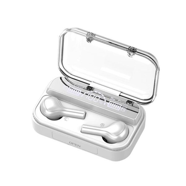 Touch Bluetooth Earphones with Noise Cancellation and Charging Box - White
